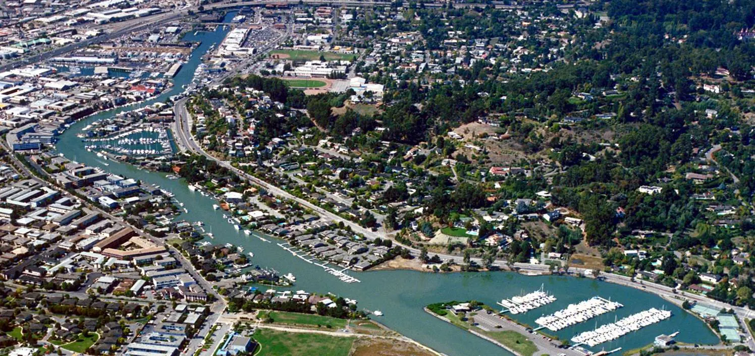 Aerial view of the Canal area of San Rafael