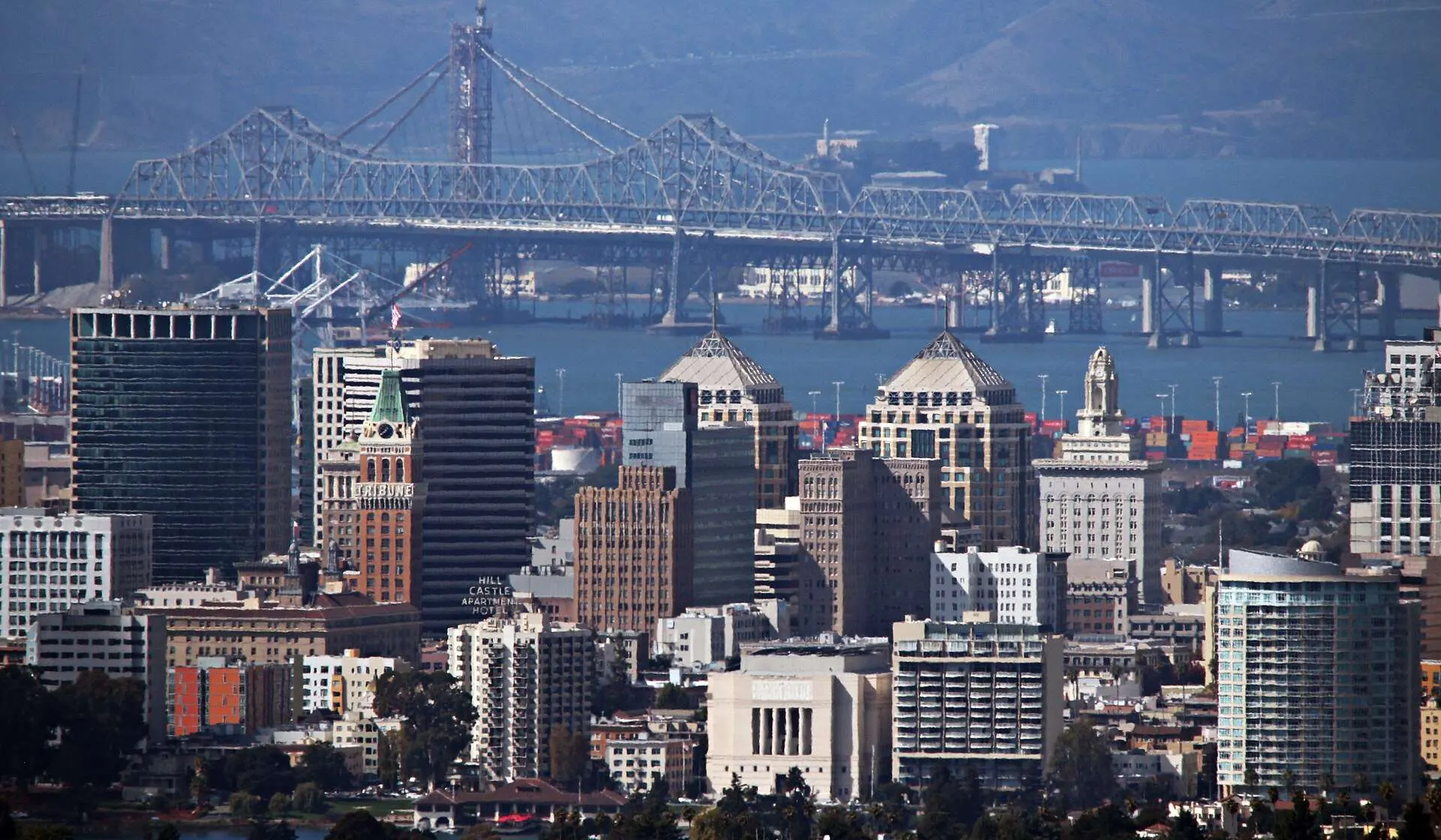 Oakland skyline with the Bay Bridge