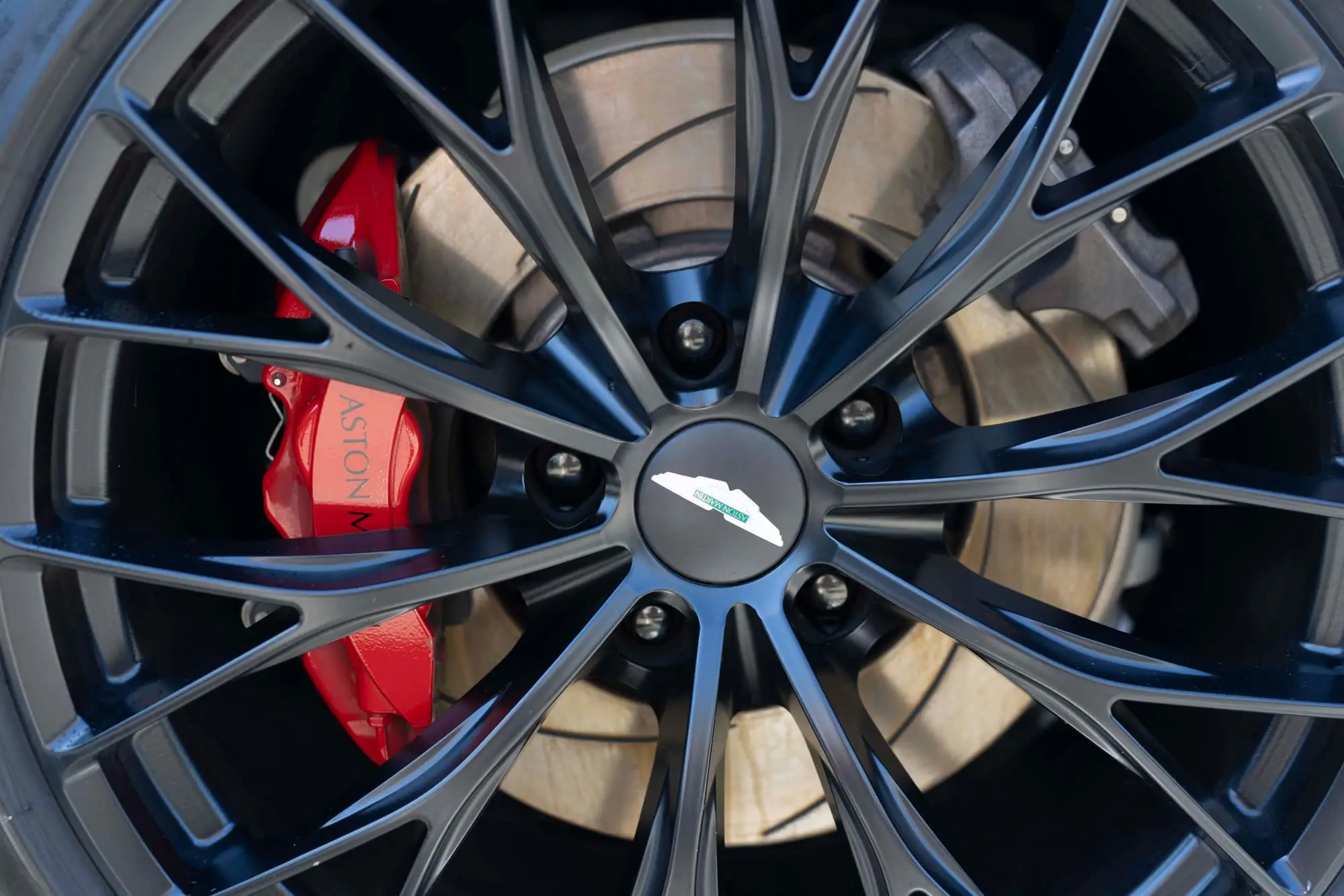 Aston Martin Vantage wheel with red brake caliper