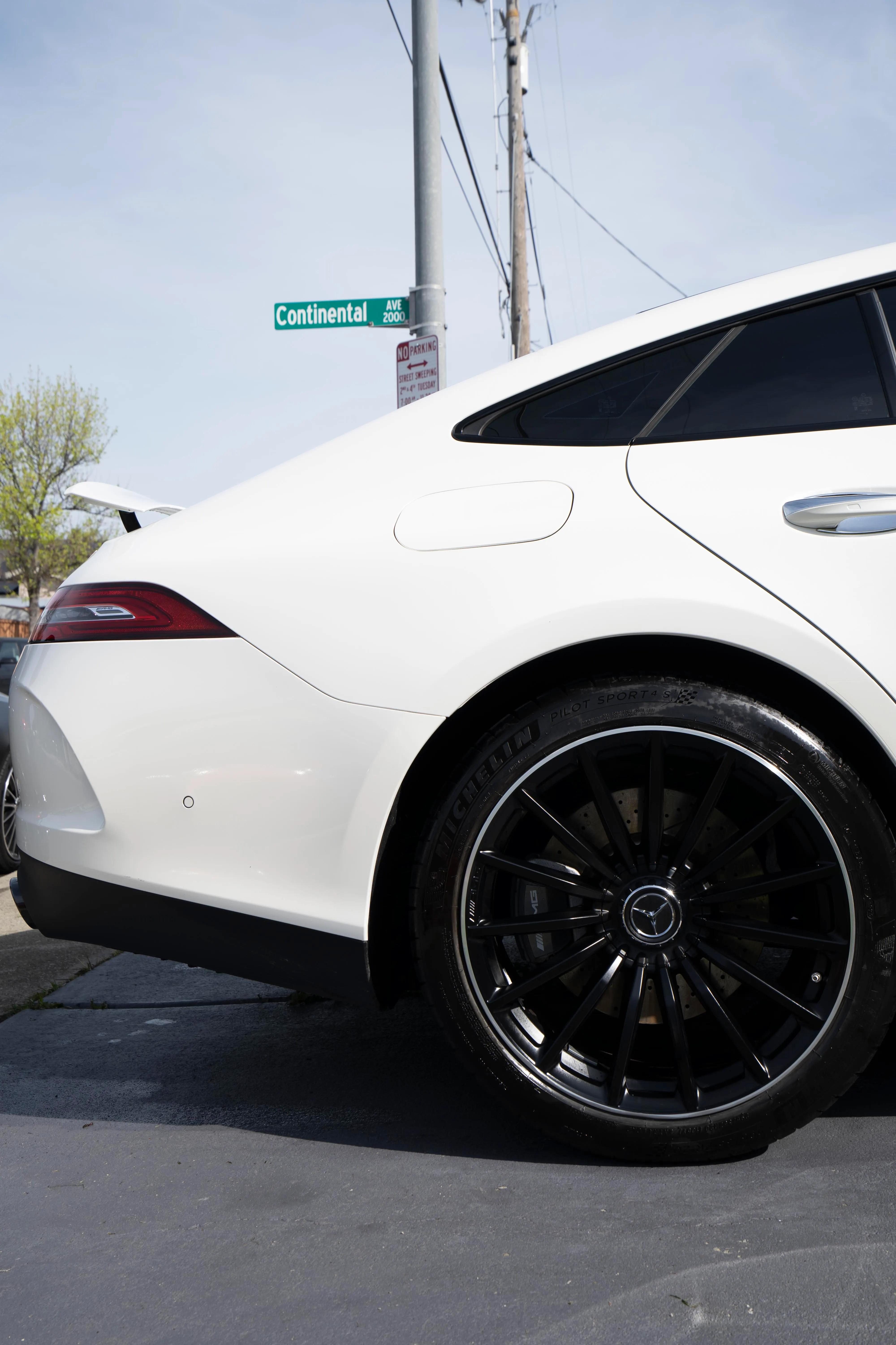 Ceramic coated Mercedes-AMG GT 43 in a client driveway