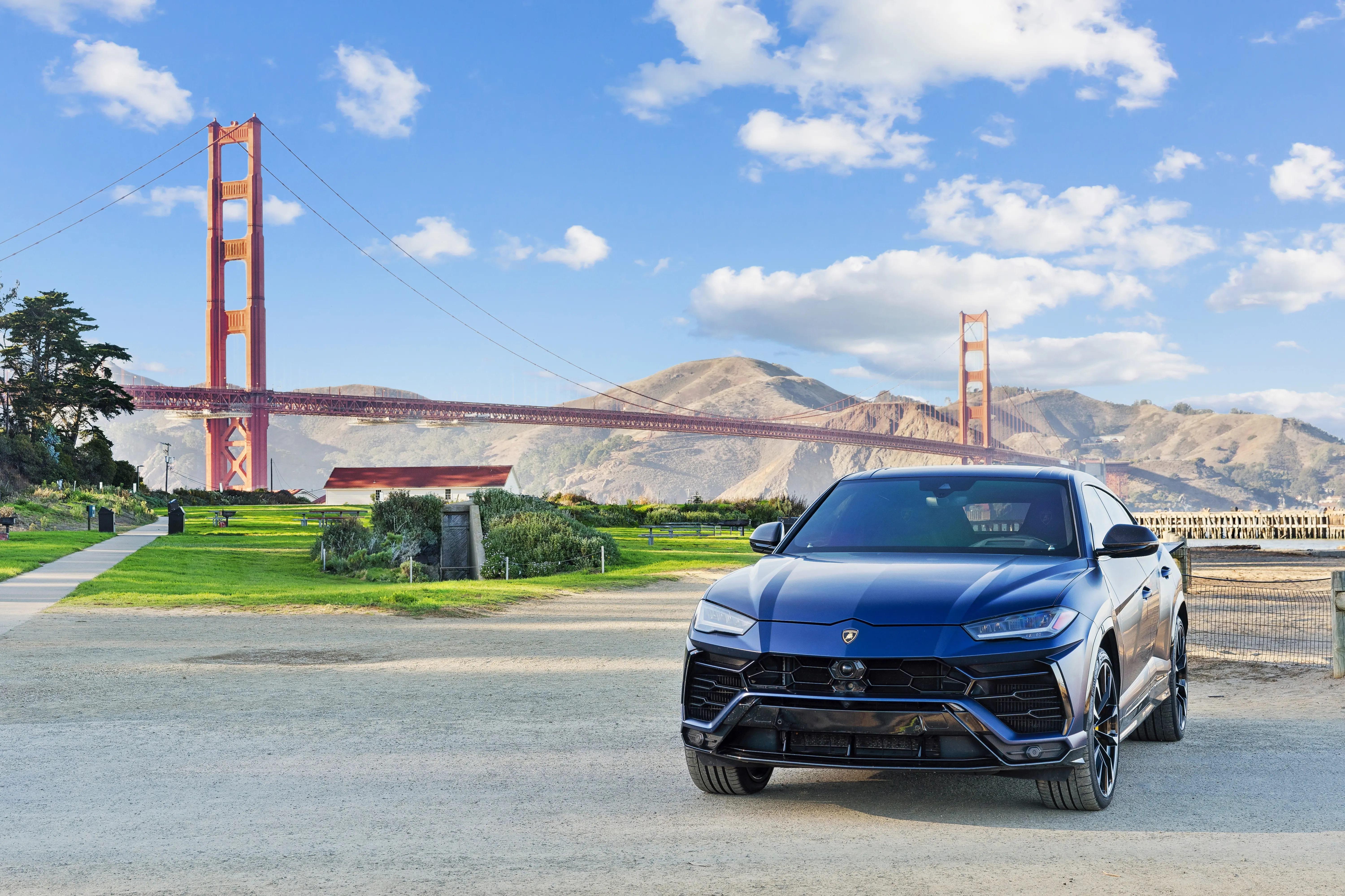 Client Lamborghini Urus detailed at the Golden Gate Bridge